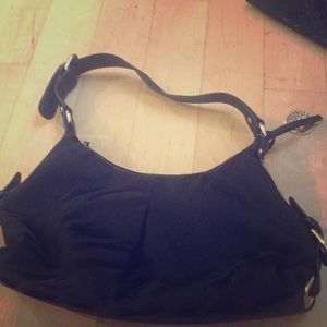 Gold and black purse